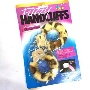 Leopard Fuzzy Furry Hand Cuffs NWT NOS